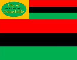 Ustawiville's Flag: 
City of Ustawiville "BLACK PARADISE"